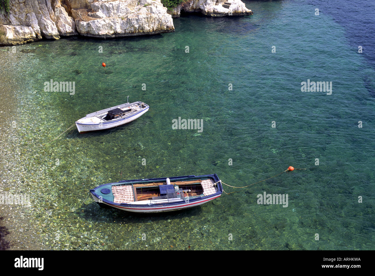 Two fishing boats on beach hi-res stock photography and images - Alamy