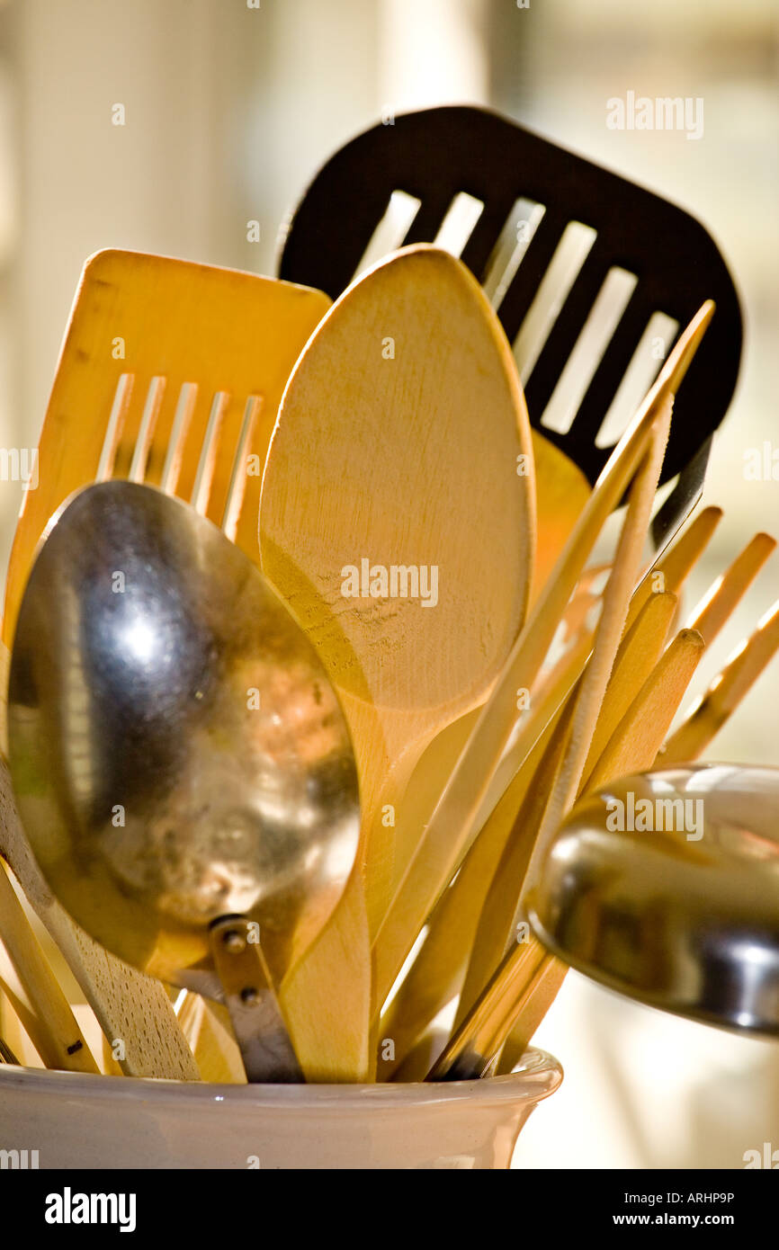 Kitchen tools in a jar Stock Photo Alamy