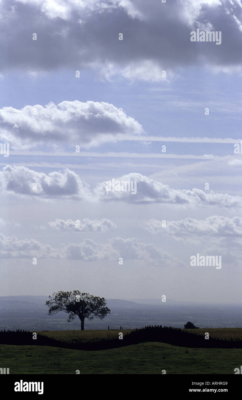 Sky over top of Bredon Hill, Worcestershire, England, UK Stock Photo
