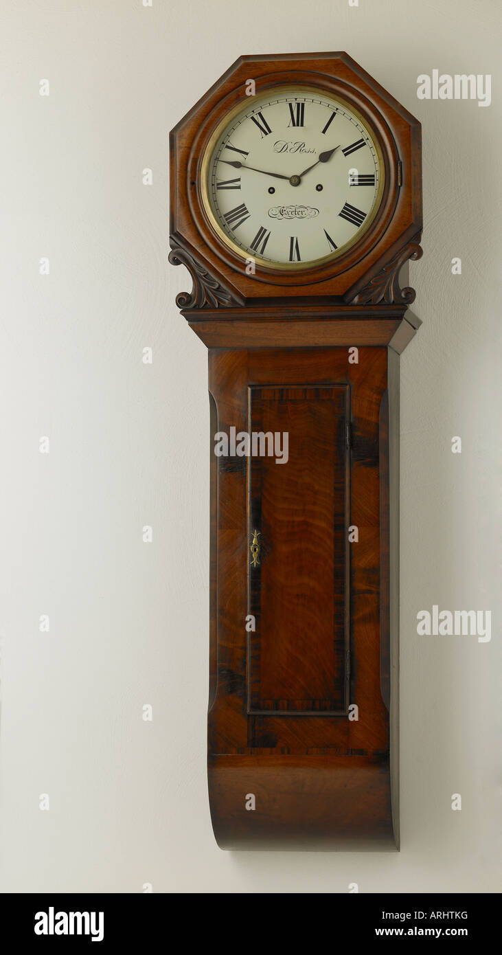 Wall clock by Ross of Exeter circa 1835 Stock Photo Alamy