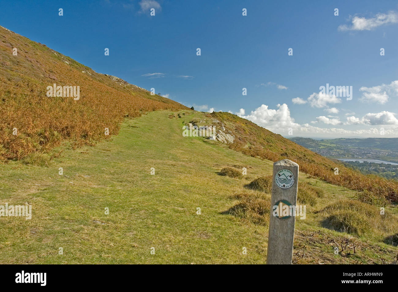 View from the North Wales coastal   Footpath above Penmaenmawr Stock Photo