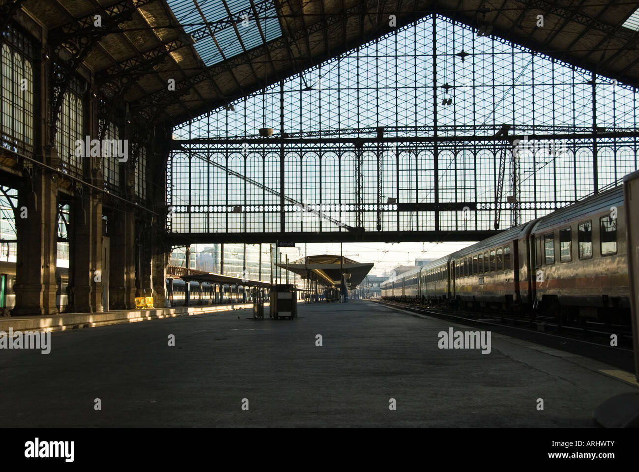 Photo of the railway station at the gare d austerlitz in Paris Stock