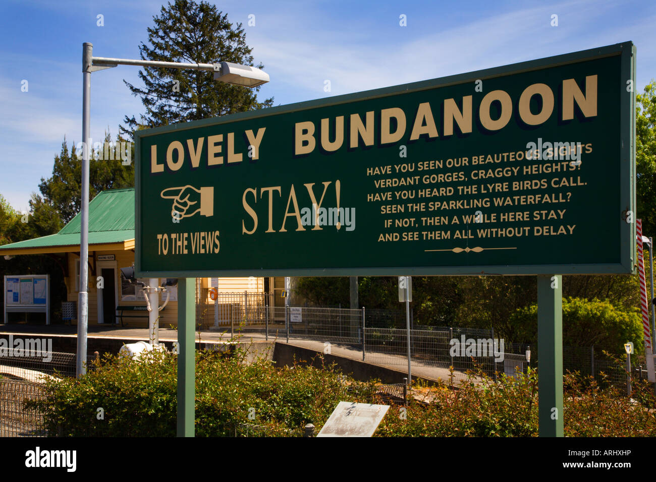 Lovely Bundanoon Sign Southern Highlands New South Wales Australia Stock Photo