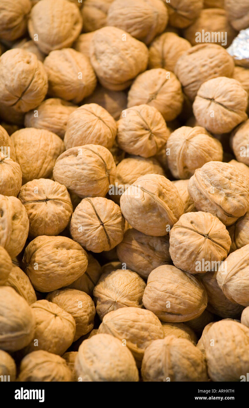 nuts in la boqueria market Stock Photo