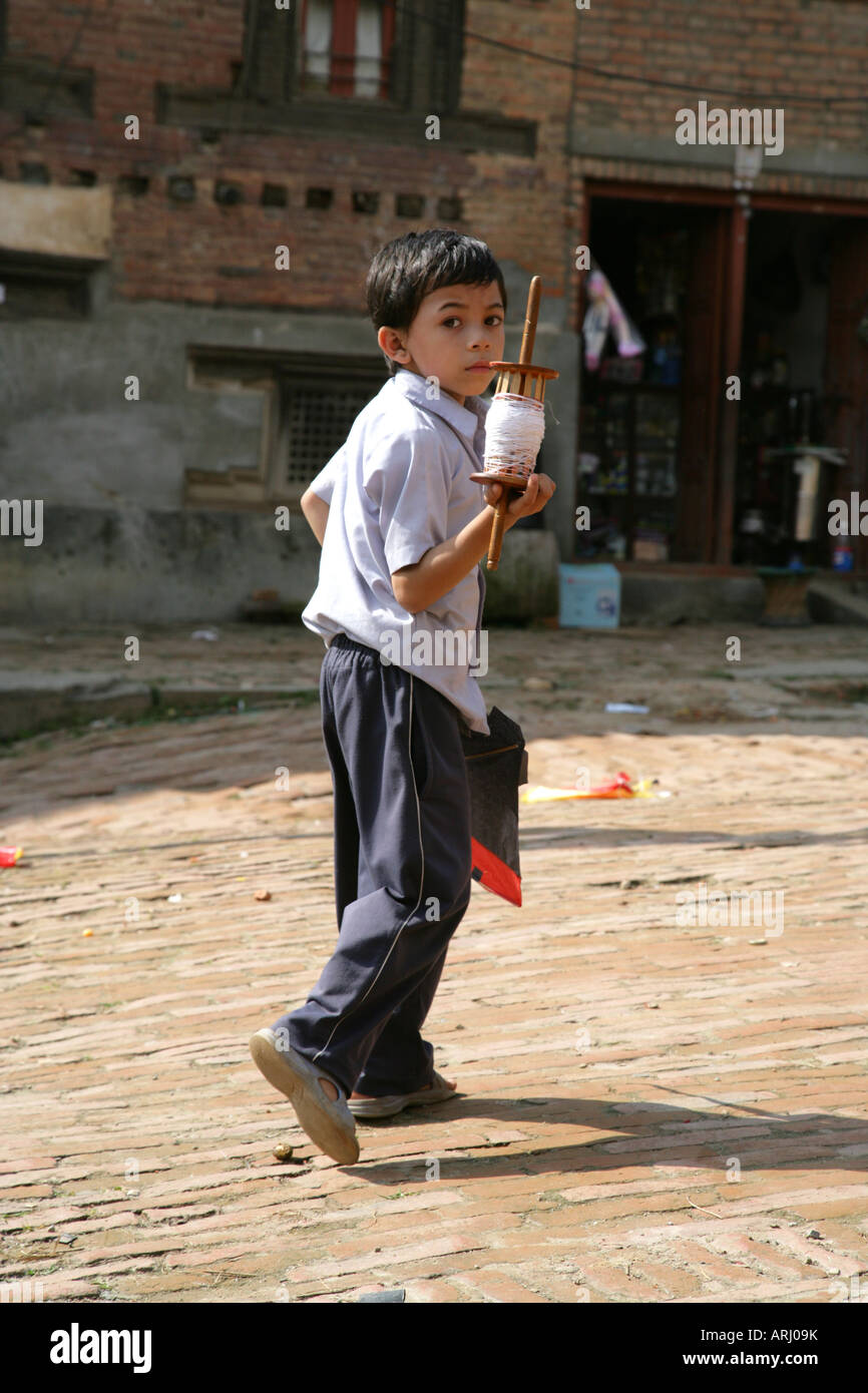 "Kite flying Nepal Stock Photo Alamy