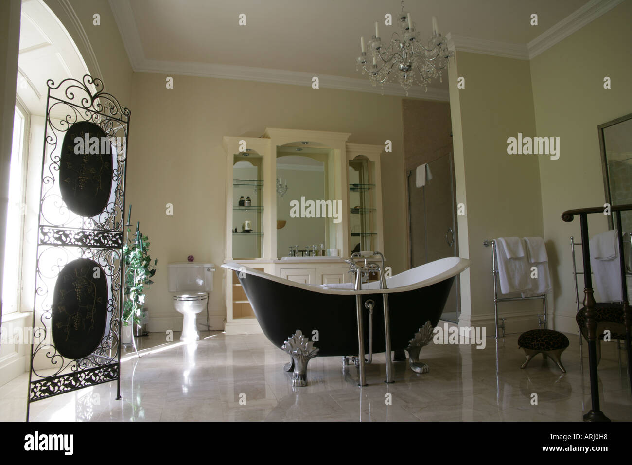Slipper bath in Derrybawn House single occupancy hotel in Co Wicklow Ireland Stock Photo