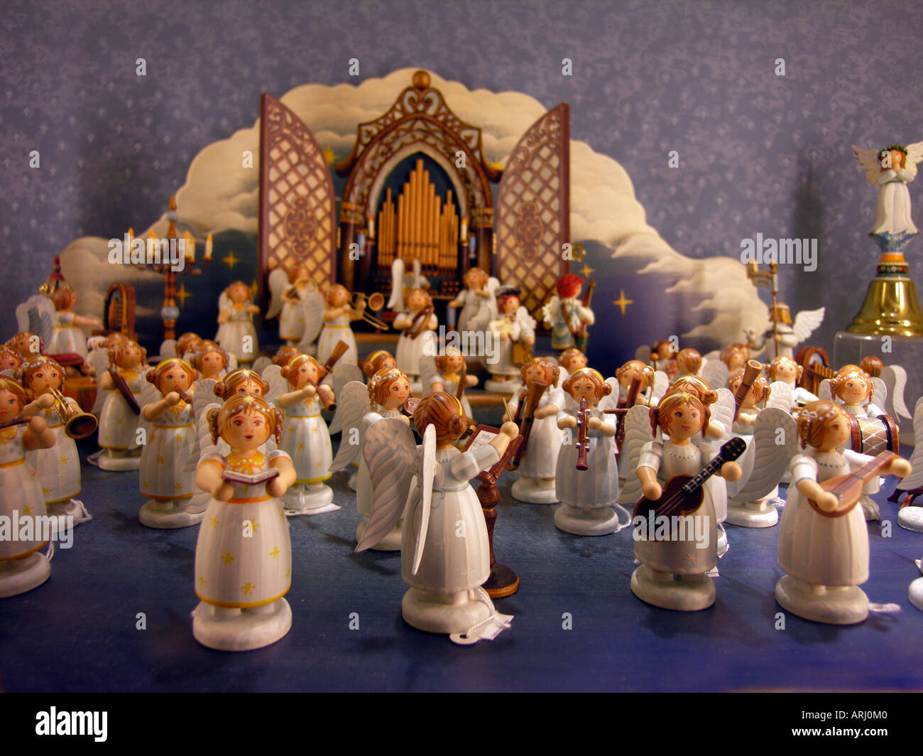 Christmas decoration traditional German timber figures angel figures on