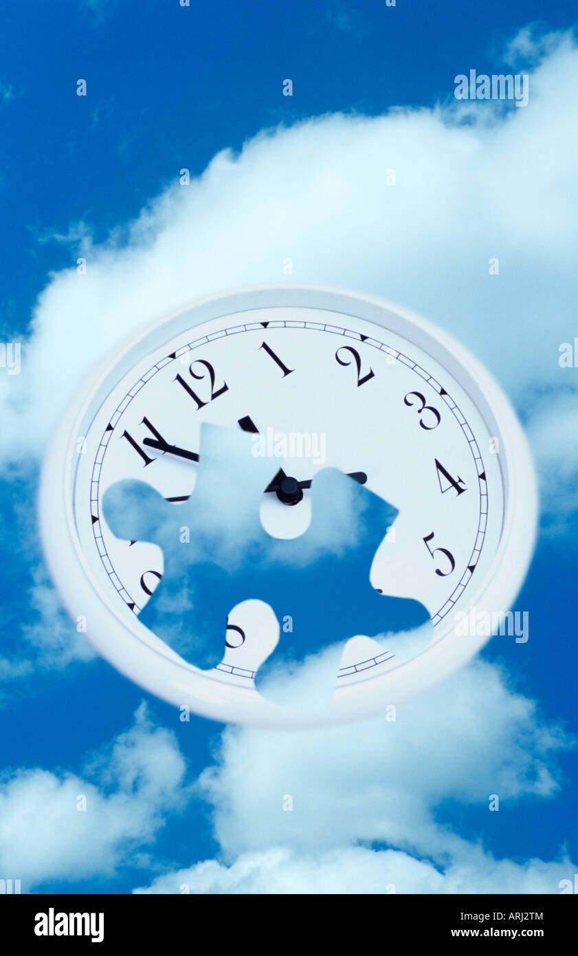 Clock in the clouds Stock Photo Alamy