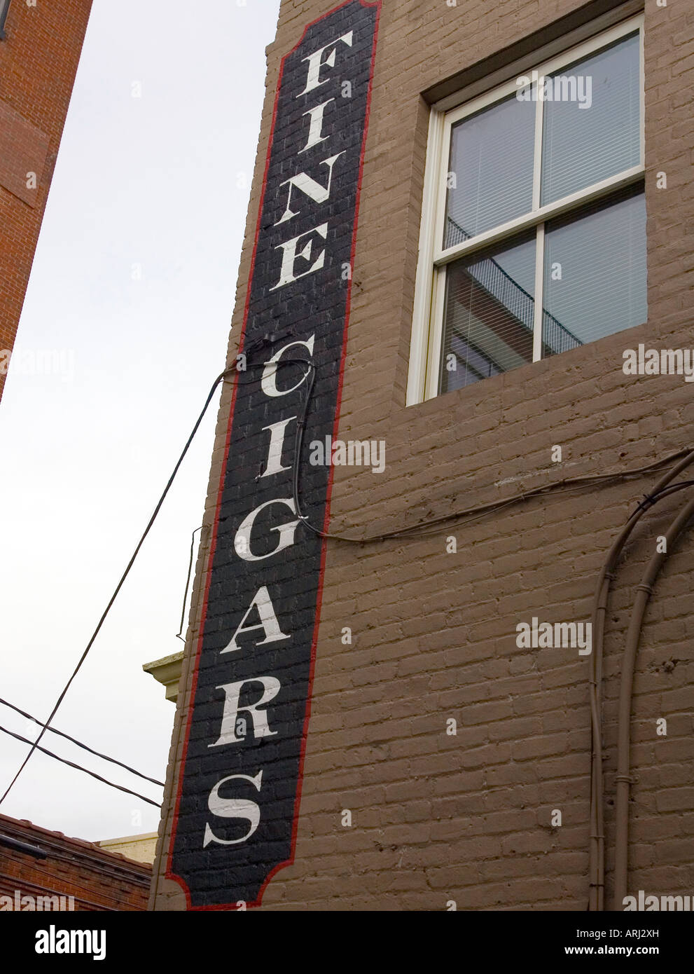 Fine Cigars sign outside a smoke shop in Charlottesville