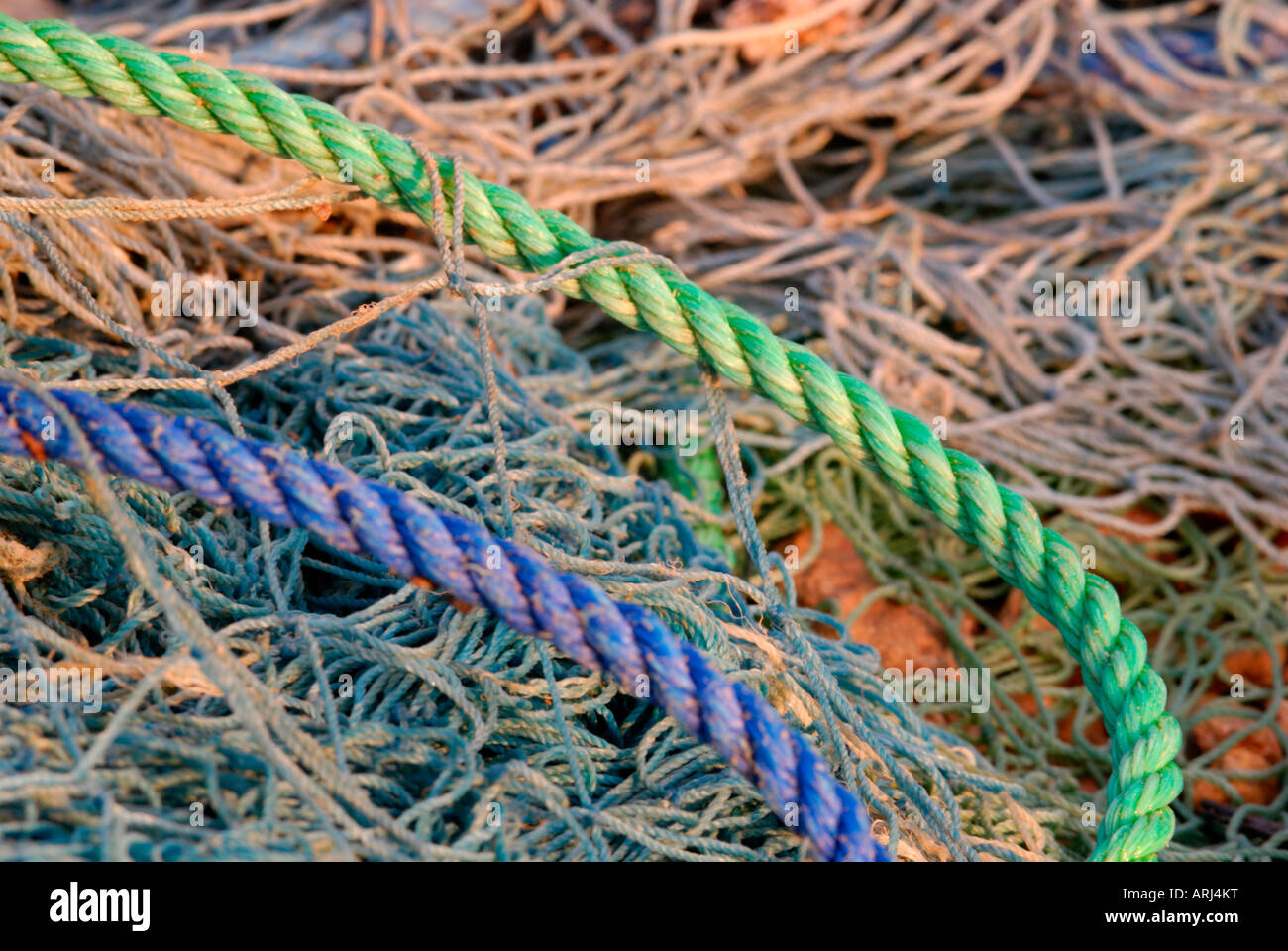 Fishing rope and net Stock Photo - Alamy