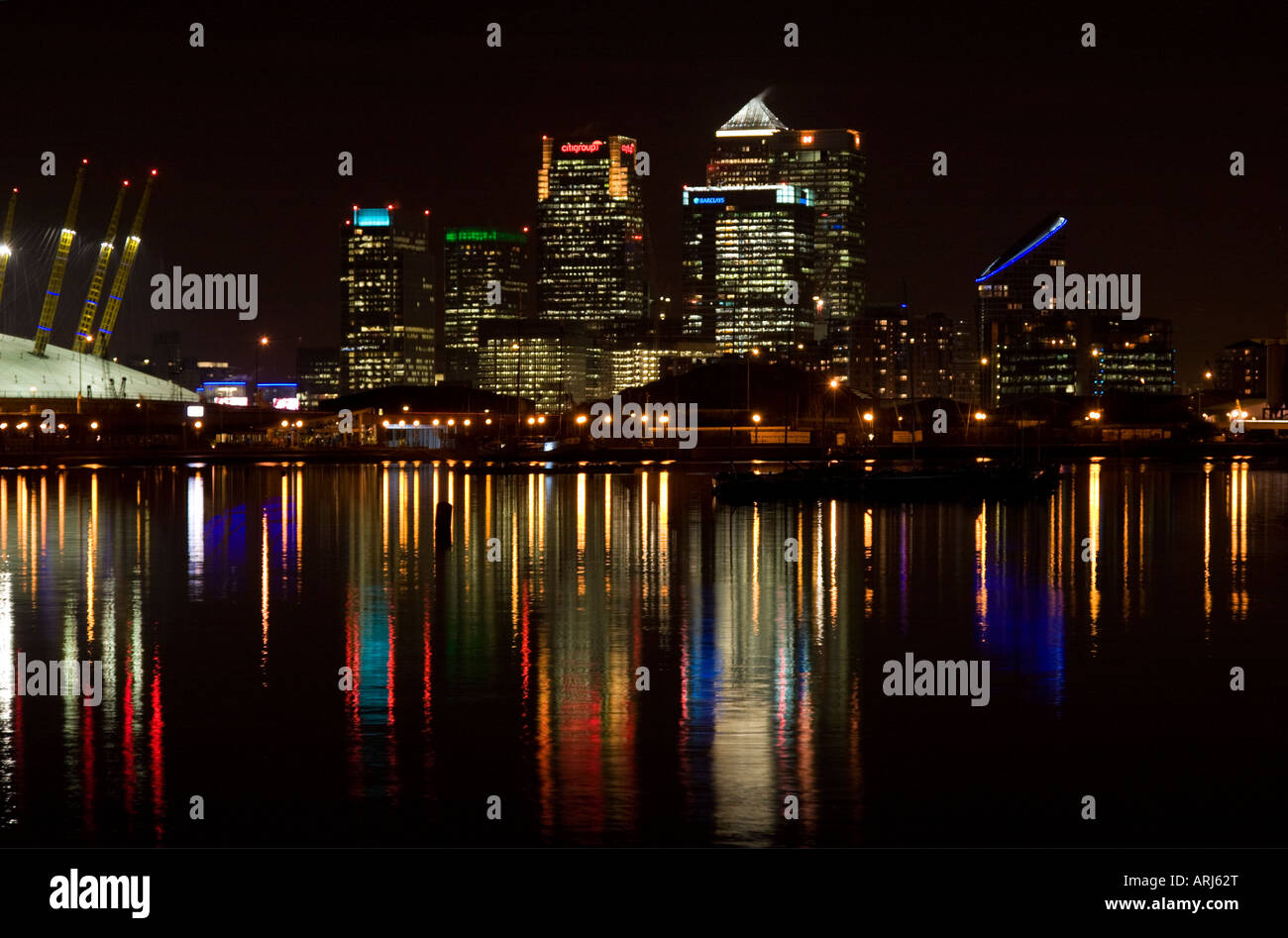 View of Canary Wharf from Victoria Dock - London Stock Photo - Alamy