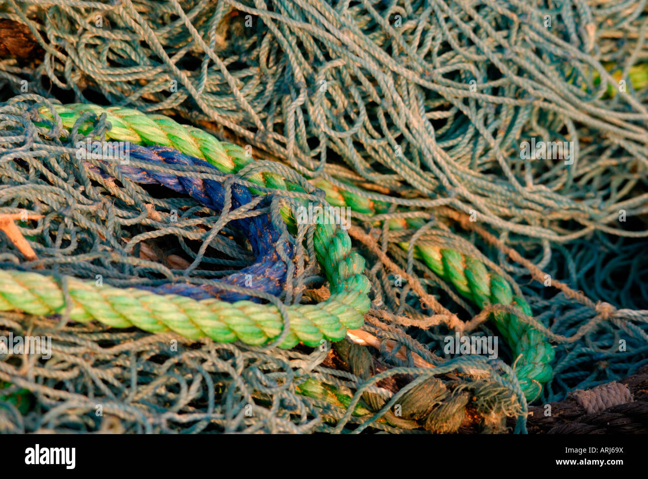Fishing rope and net Stock Photo Alamy