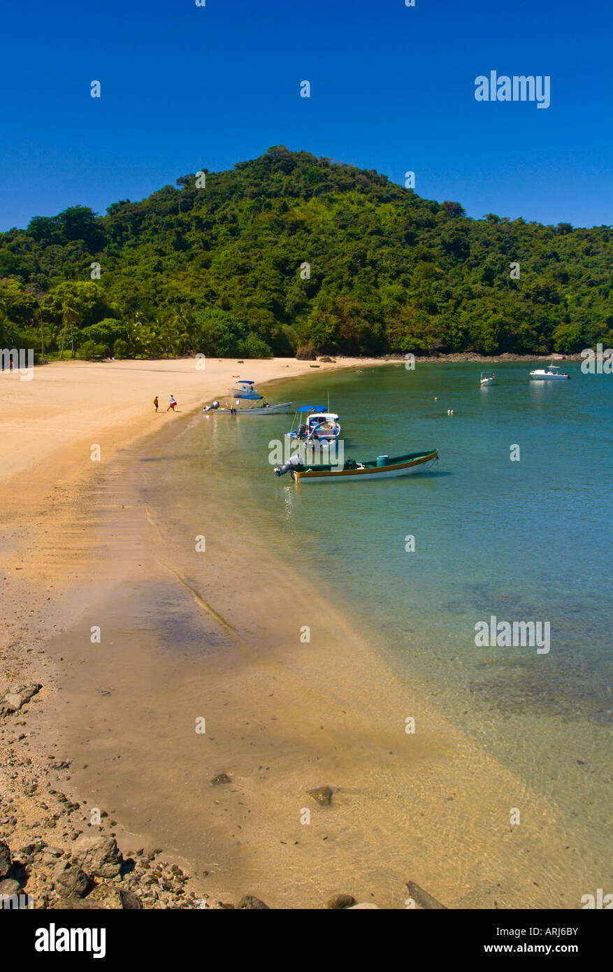 Beach at the rangers station on Isla Coiba Panama Central America Stock Photo