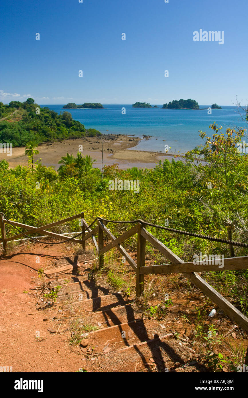 On one of the footpaths of Coiba World Heritage Site Panama Stock Photo