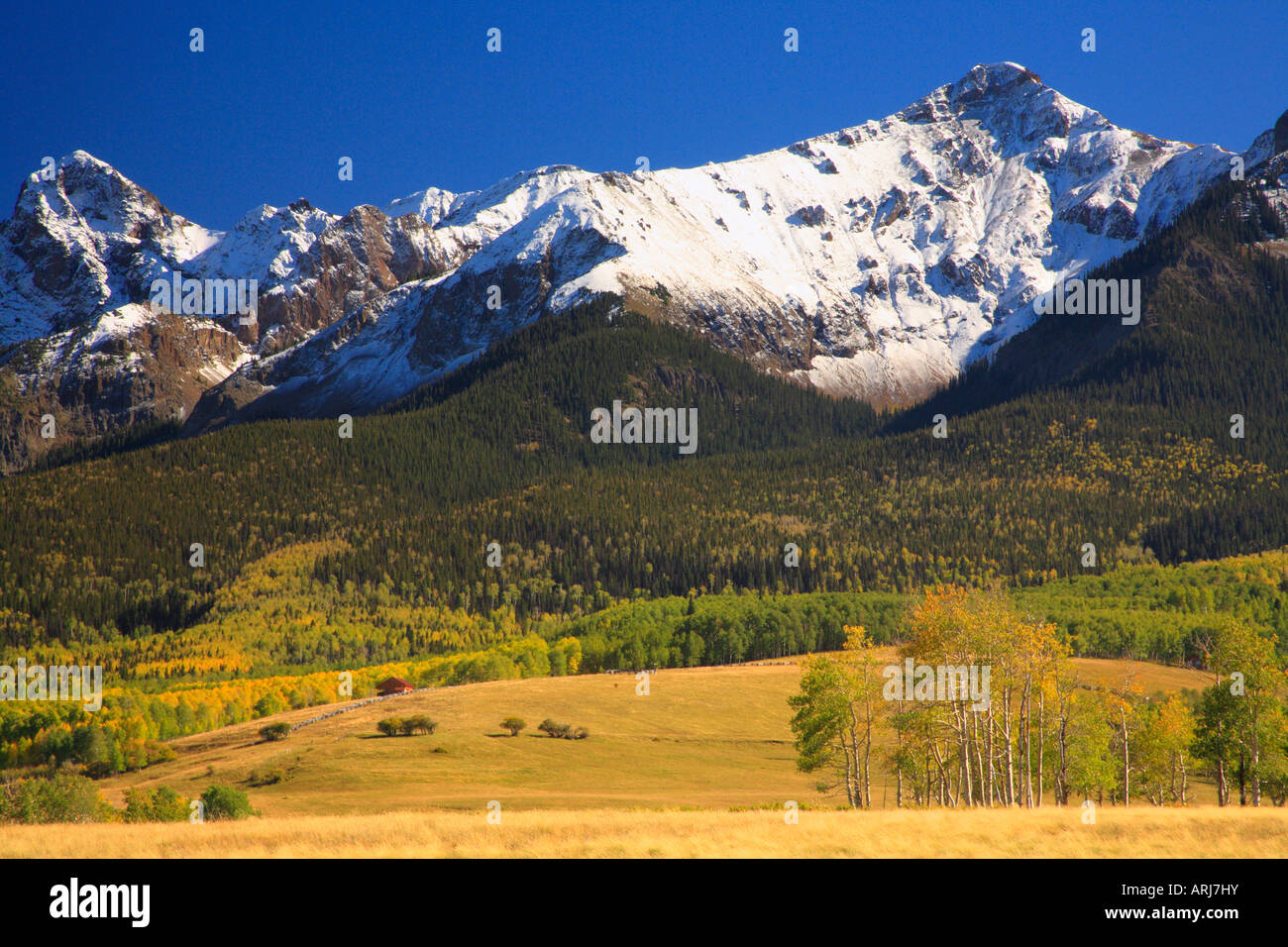 Ranch and Sneffels Range, Last Dollar Road, Telluride, Colorado, USA