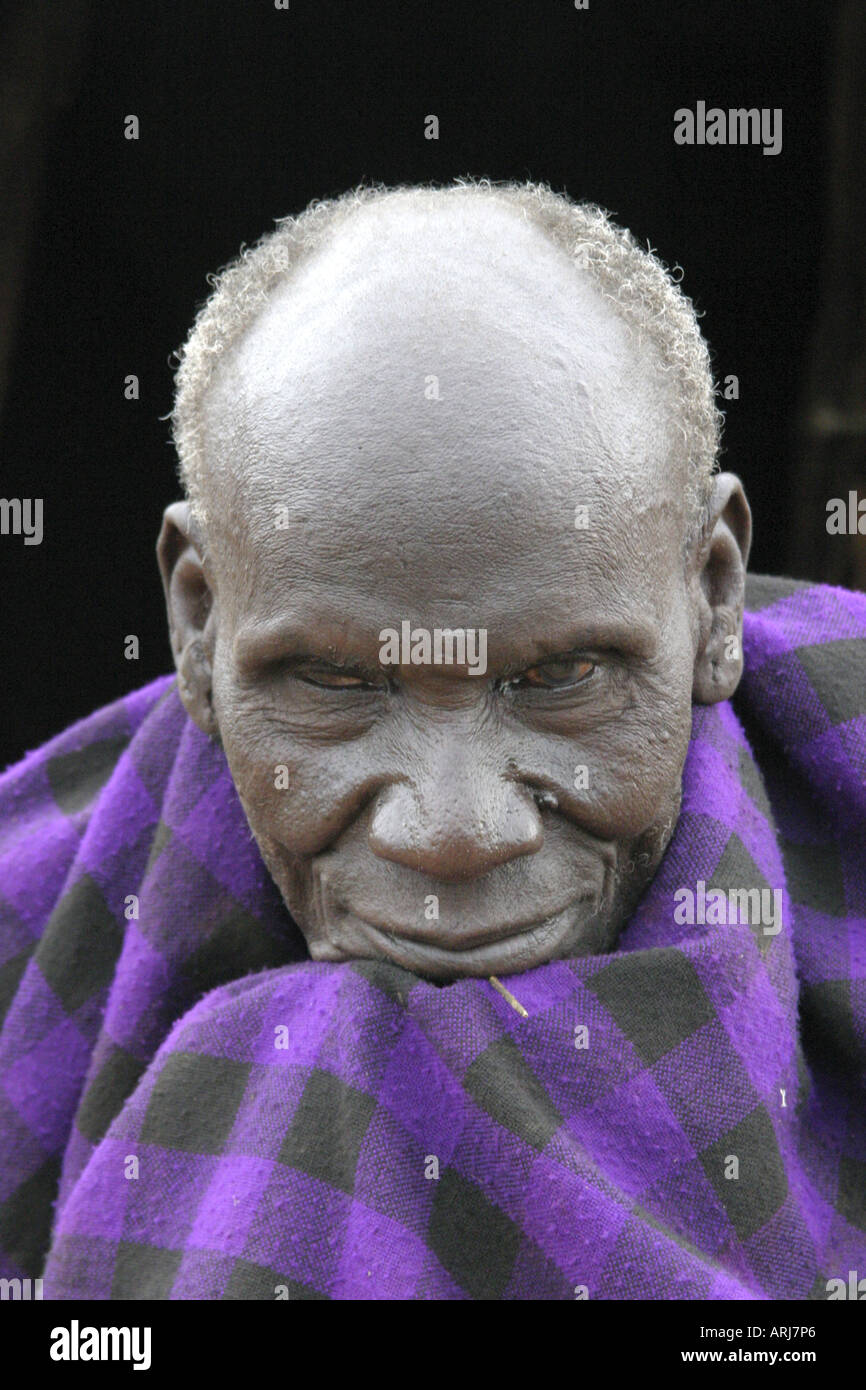blind Toposa man, Sudan Stock Photo