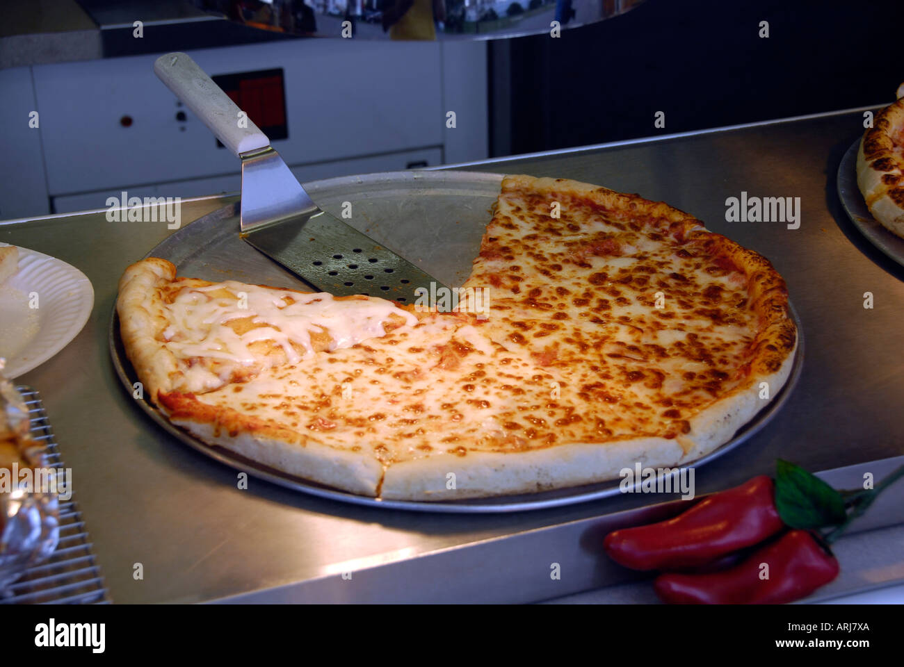 Pizza on sale in the food section at the Michigan State Fair Held at