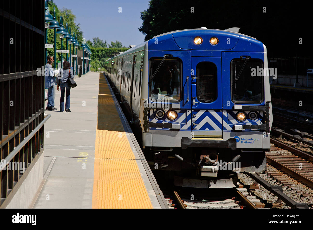 METRO NORTH RAILROAD car at the station in YONKERS NEW YORK Stock Photo