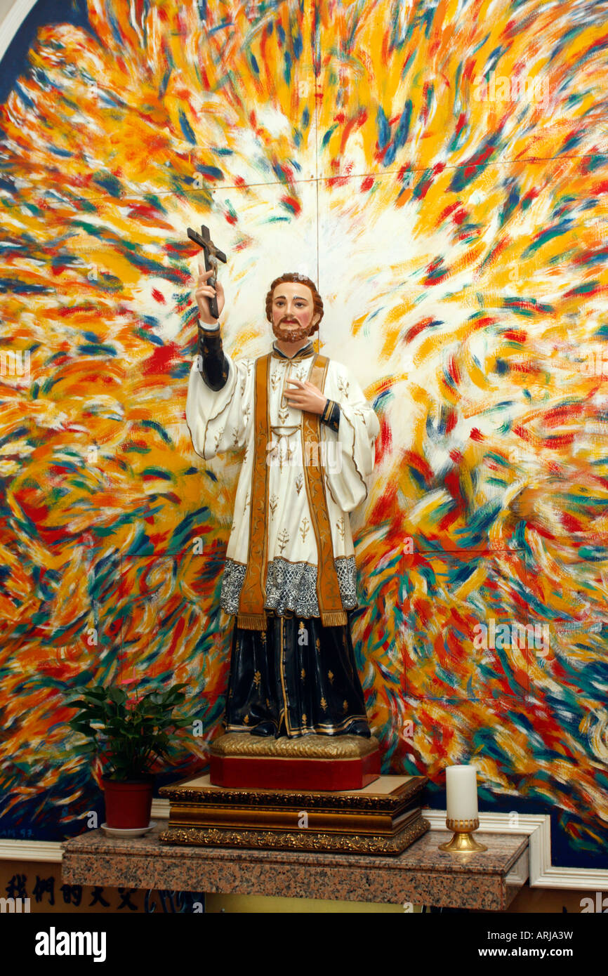 Statue of Saint Francis Xavier inside Chapel of St Francis Xavier on