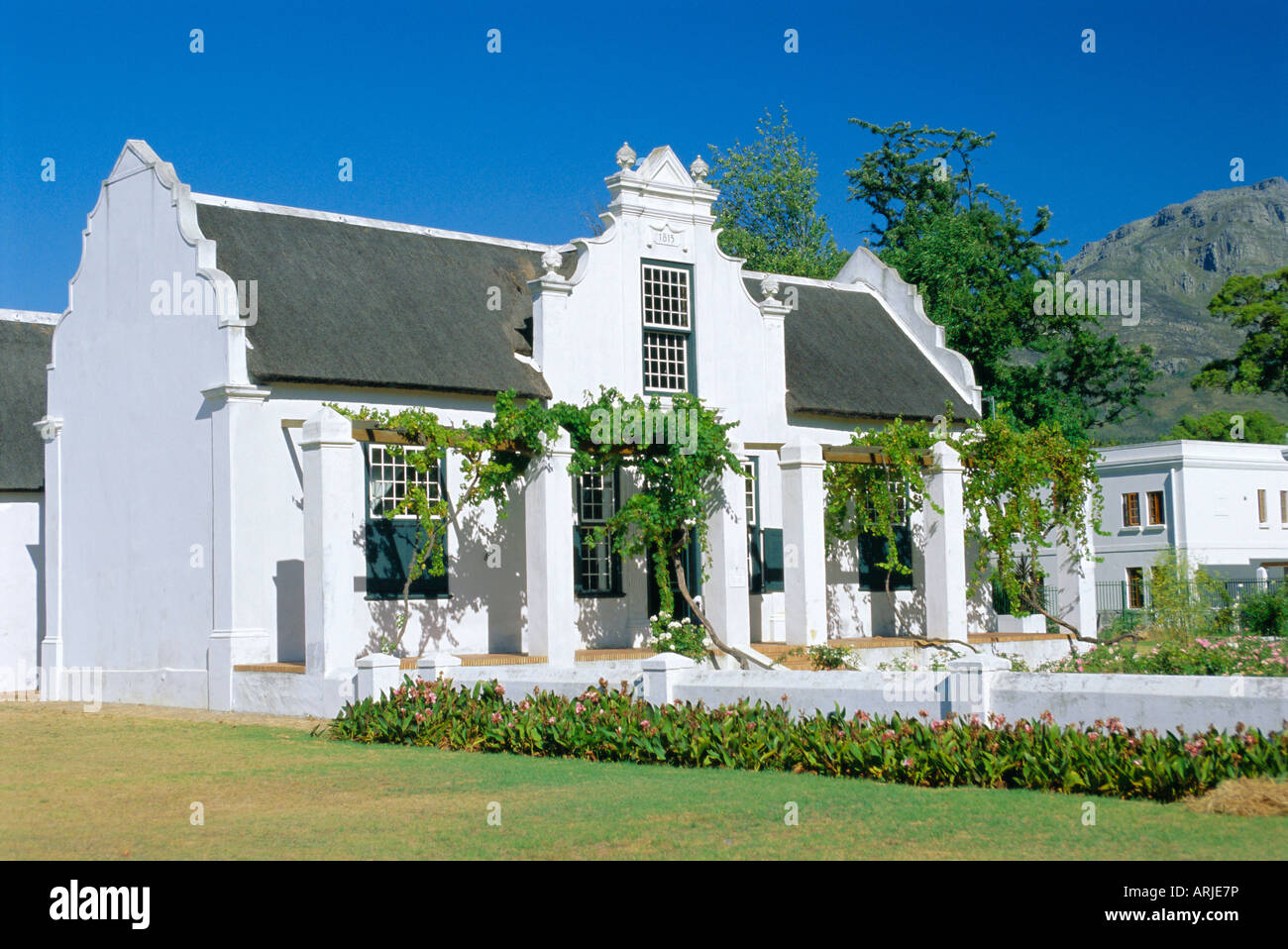 Cape Dutch architecture, early 19th c. Stellenbosch, South Africa Stock