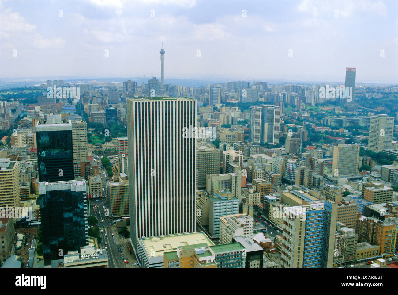 Aerial view of Johannesburg city centre Stock Photo Alamy