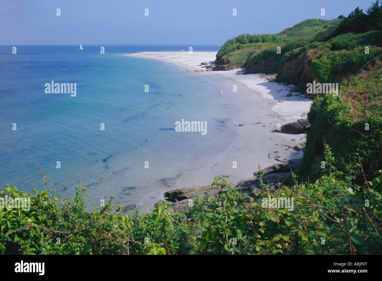 Plage des Grands Sables beach, Groix Island, Brittany, France, Europe ...