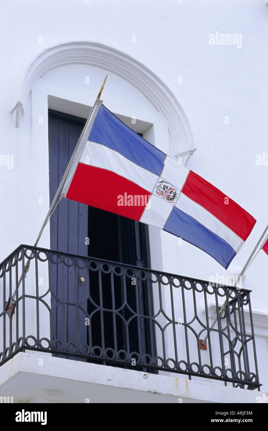 National flag, Dominican Republic, Caribbean, West Indies Stock Photo