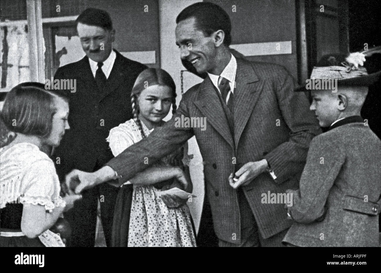 HITLER and Joseph Goebbels in Ober Saltzburg, Germany, in 1938 Stock Photo