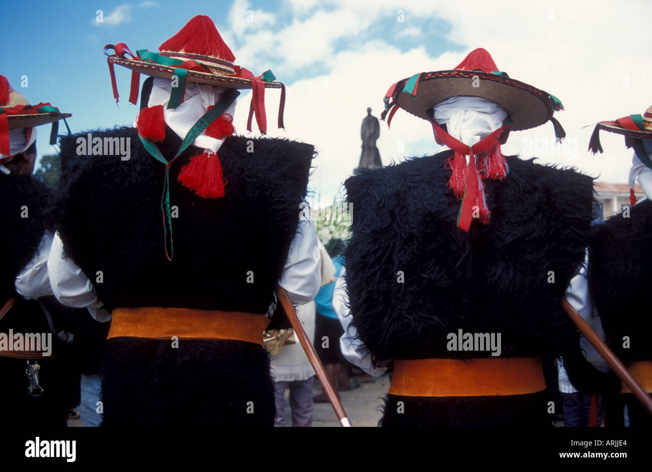 Indio town leaders in traditional clothing costumes during Christmas