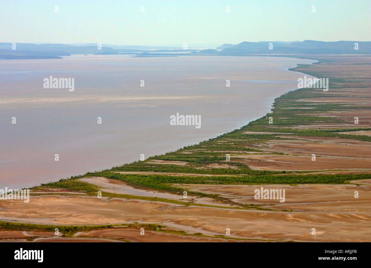 View from the Five Rivers Lookout on Mount Bastion flowing north to the Cambridge Gulf near Wyndham Western Australia Stock Photo