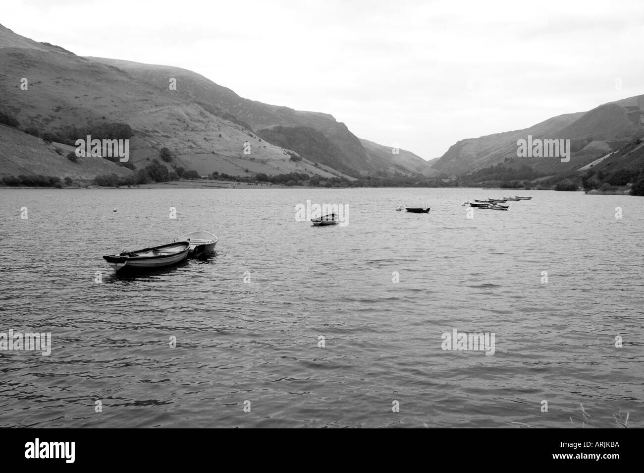 Tal-y-llyn Lake Snowdonia National Park, Mid-Wales - a black & White image Stock Photo
