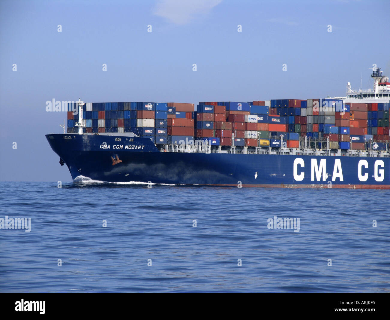 Container Ship Cma Cgm Mozart Underway In The English Channel