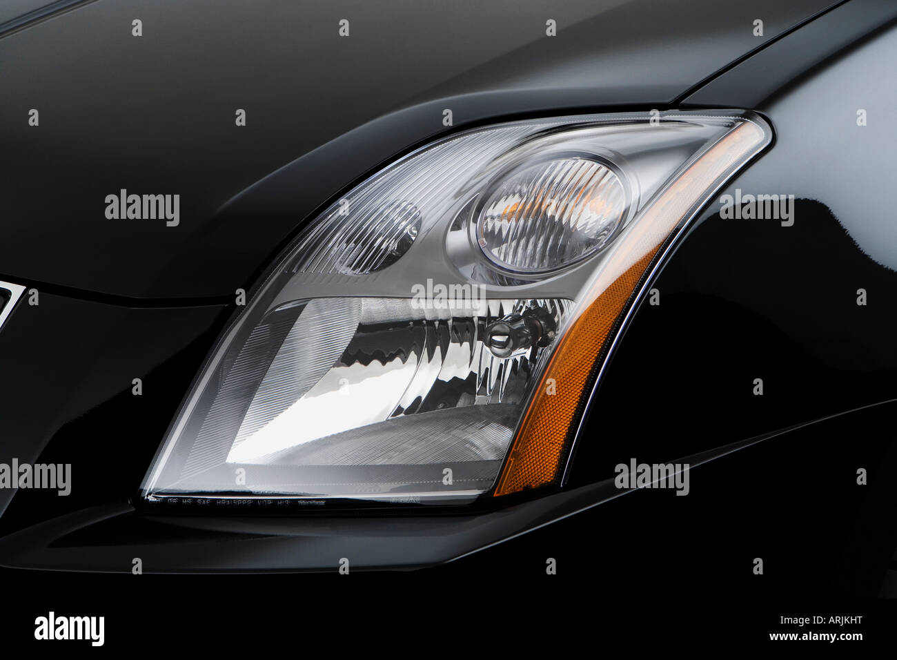 2008 Nissan Sentra SE-R spec-V in Black - Headlight Stock Photo