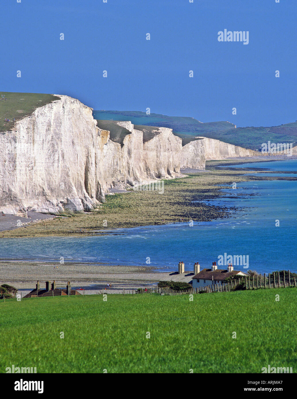 House in Seaford Head overlooking the Seven Sisters cliffs East Sussex