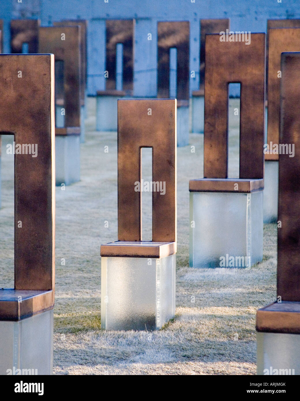 Child's empty chair at the Oklahoma City National Memorial Stock Photo