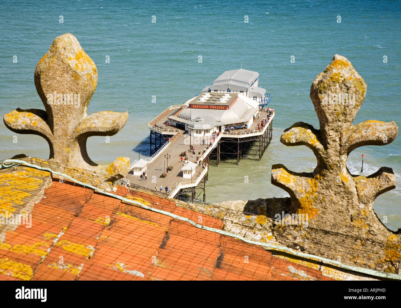 View of Cromer Pier from the top of Cromer Church in Norfolk England UK