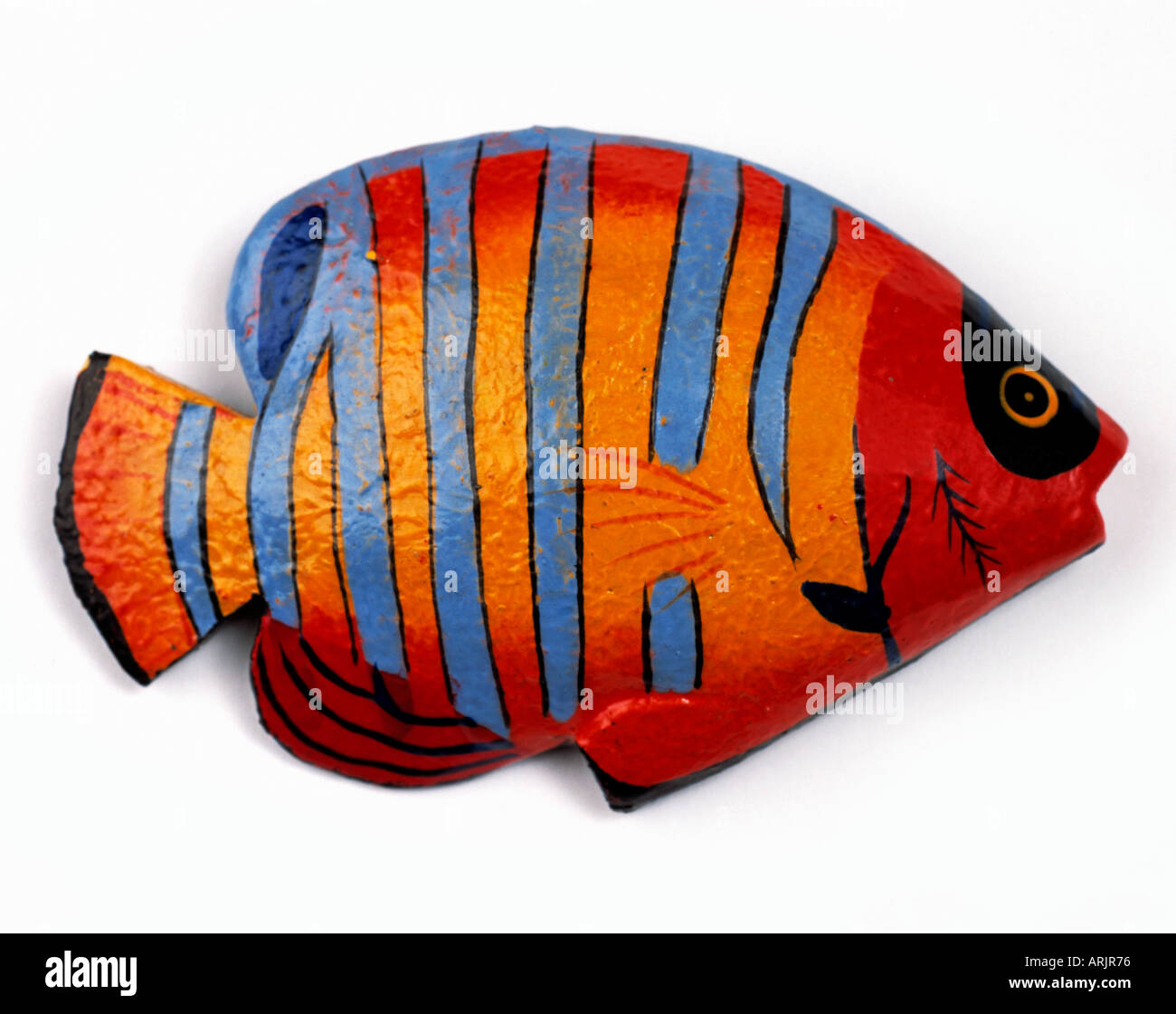 Closeup of a fish wall magnet on a white background Stock Photo