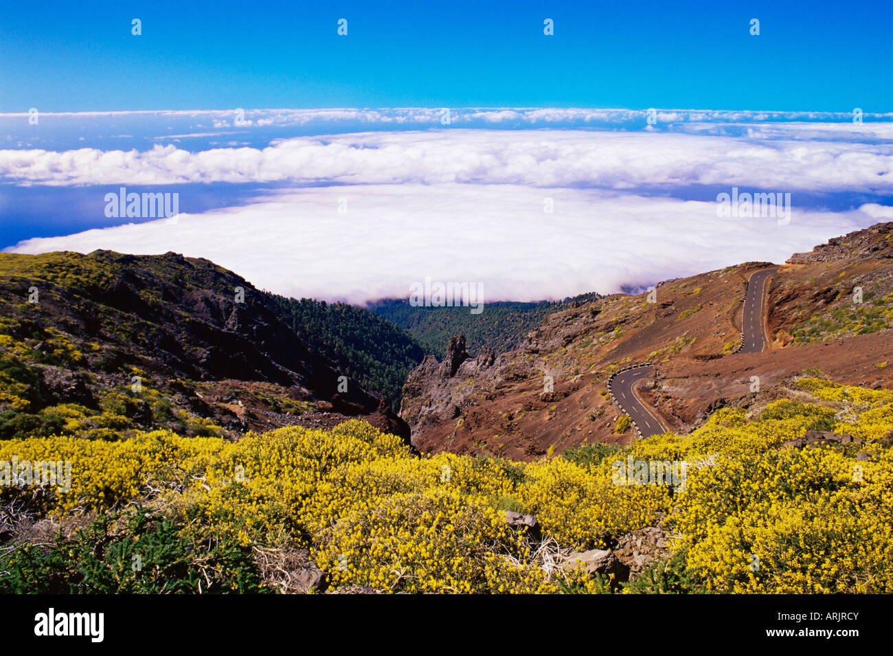 View of Parc Nacional de la Caldera de Taburiente from Roque de los Muchachos, La Palma, Canary Islands, Spain, Atlantic, Europe Stock Photo