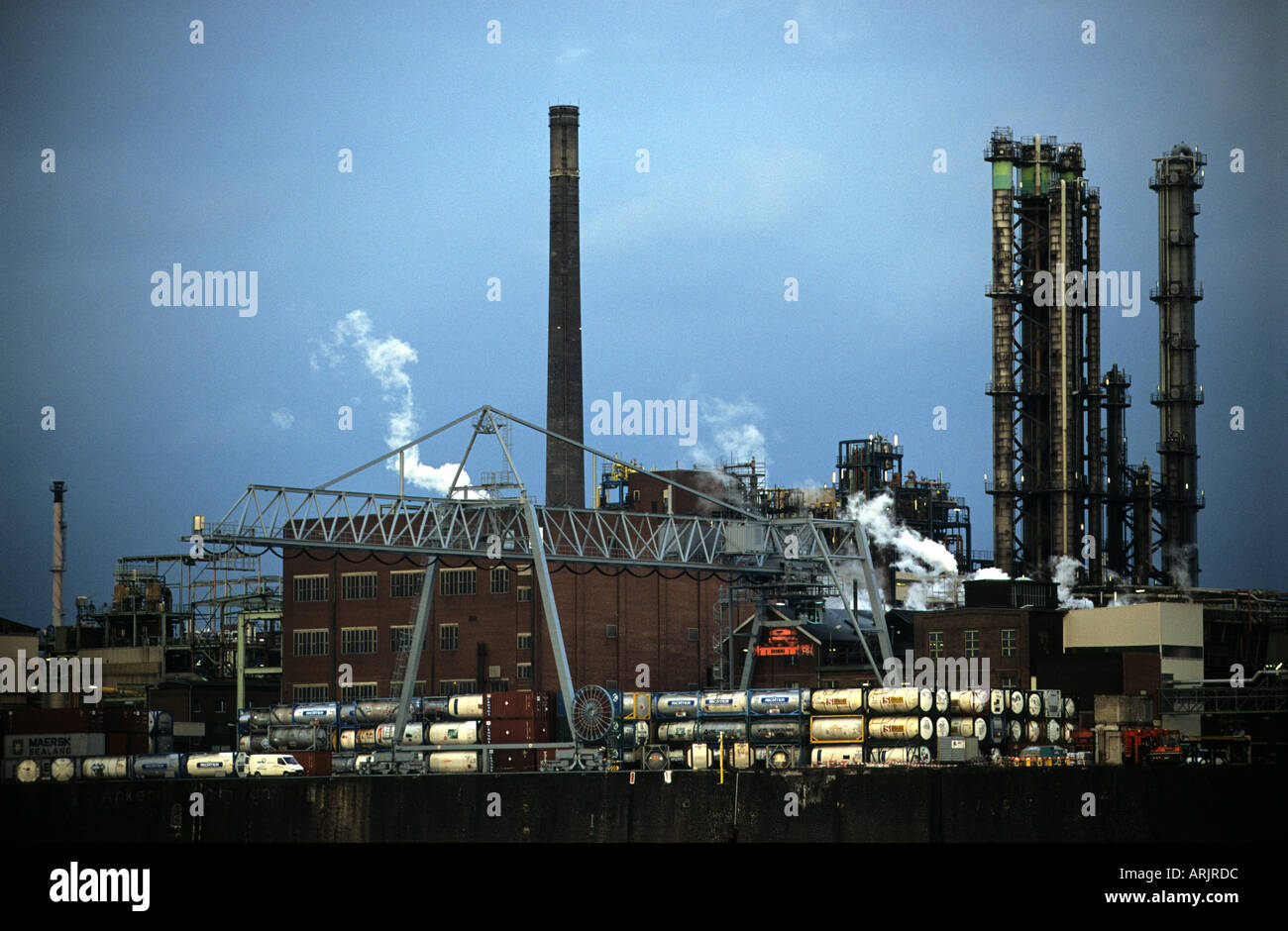 Rail freight terminal, Bayer chemical factory, Leverkusen, North Rhine-Westphalia, Germany. Stock Photo