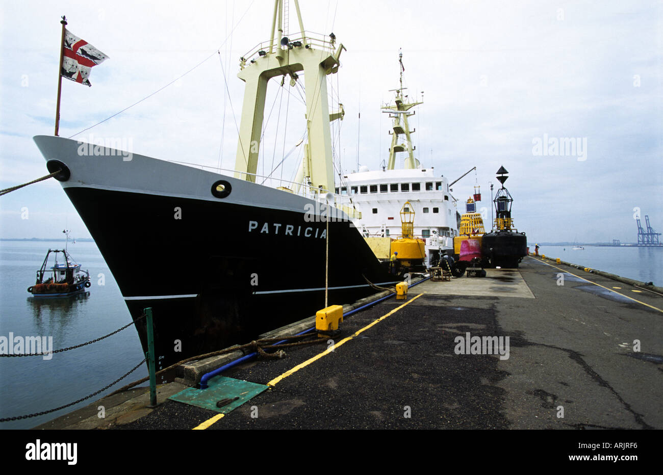 Trinity House vessel 'Patricia' at the Port of Harwich, Essex, UK Stock