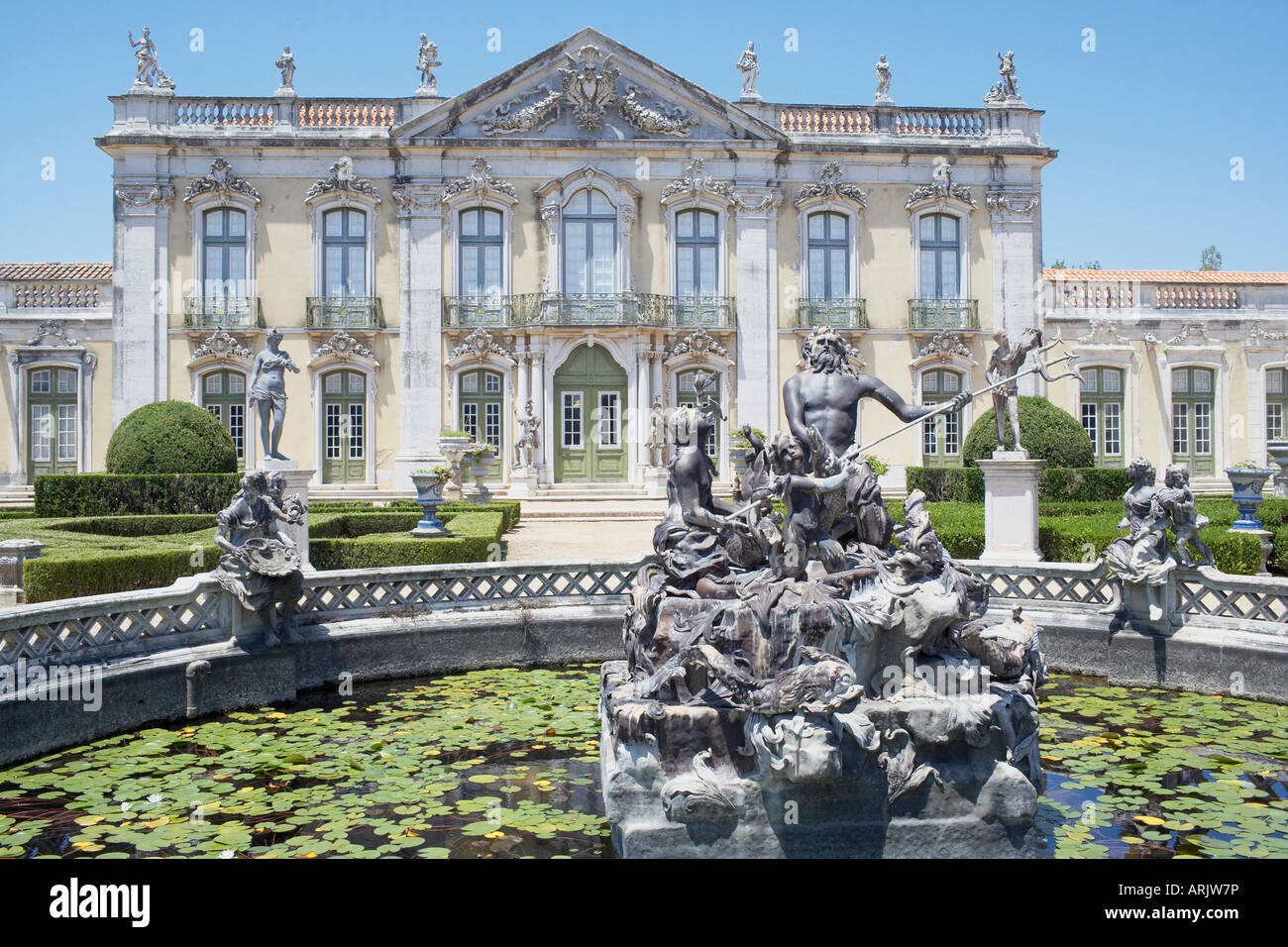 The Queluz Palace, once the summer residence of the Braganza Kings, Queluz, near Lisbon, Portugal, Europe Stock Photo