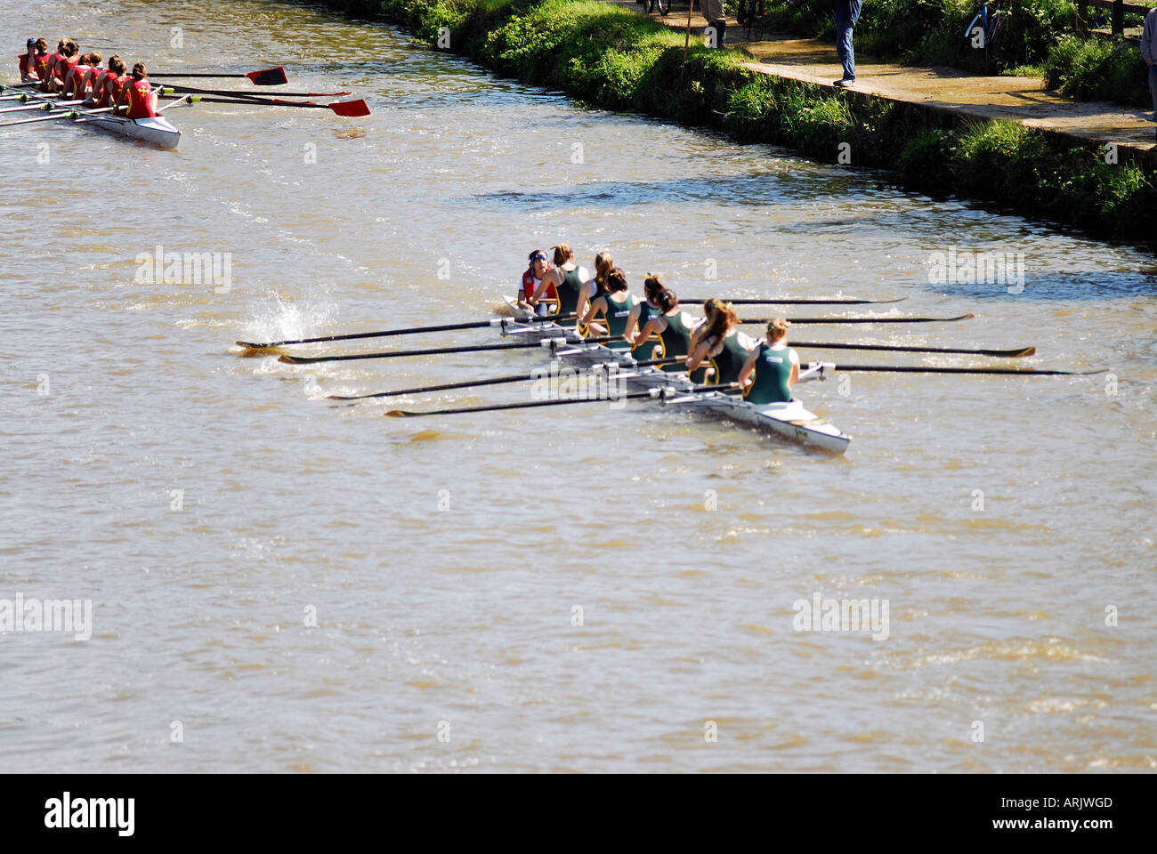 Rowing Eights Week Oxford University College Boat Houses Stock Photo