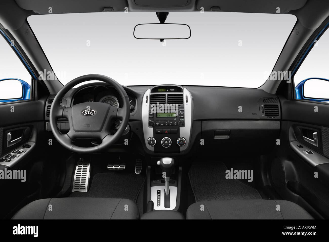 2008 Kia spectra5 SX in Blue Dashboard, center console, gear shifter