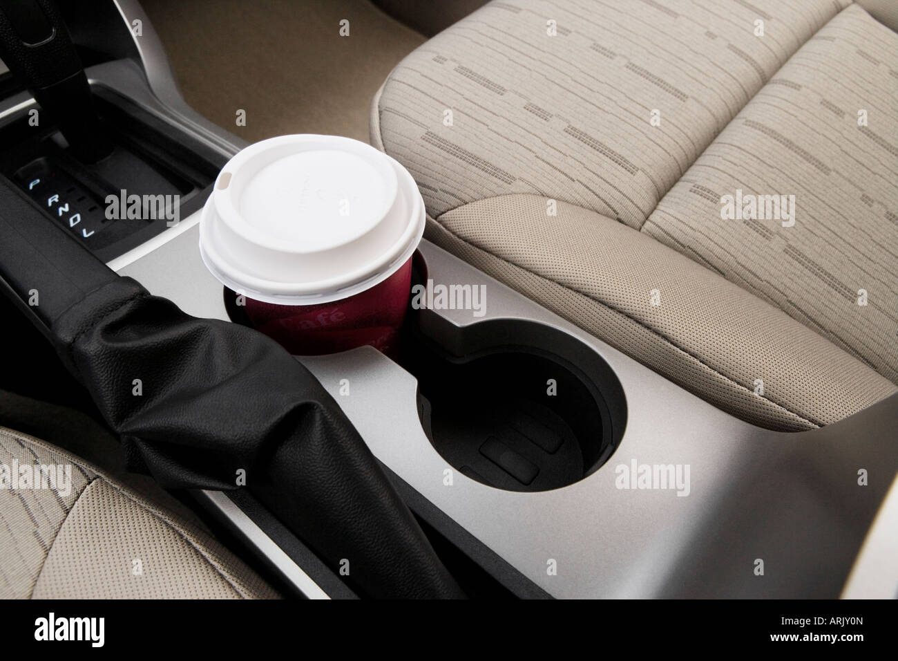 2008 Ford Focus SE in Silver Cup Holder with Prop Stock Photo