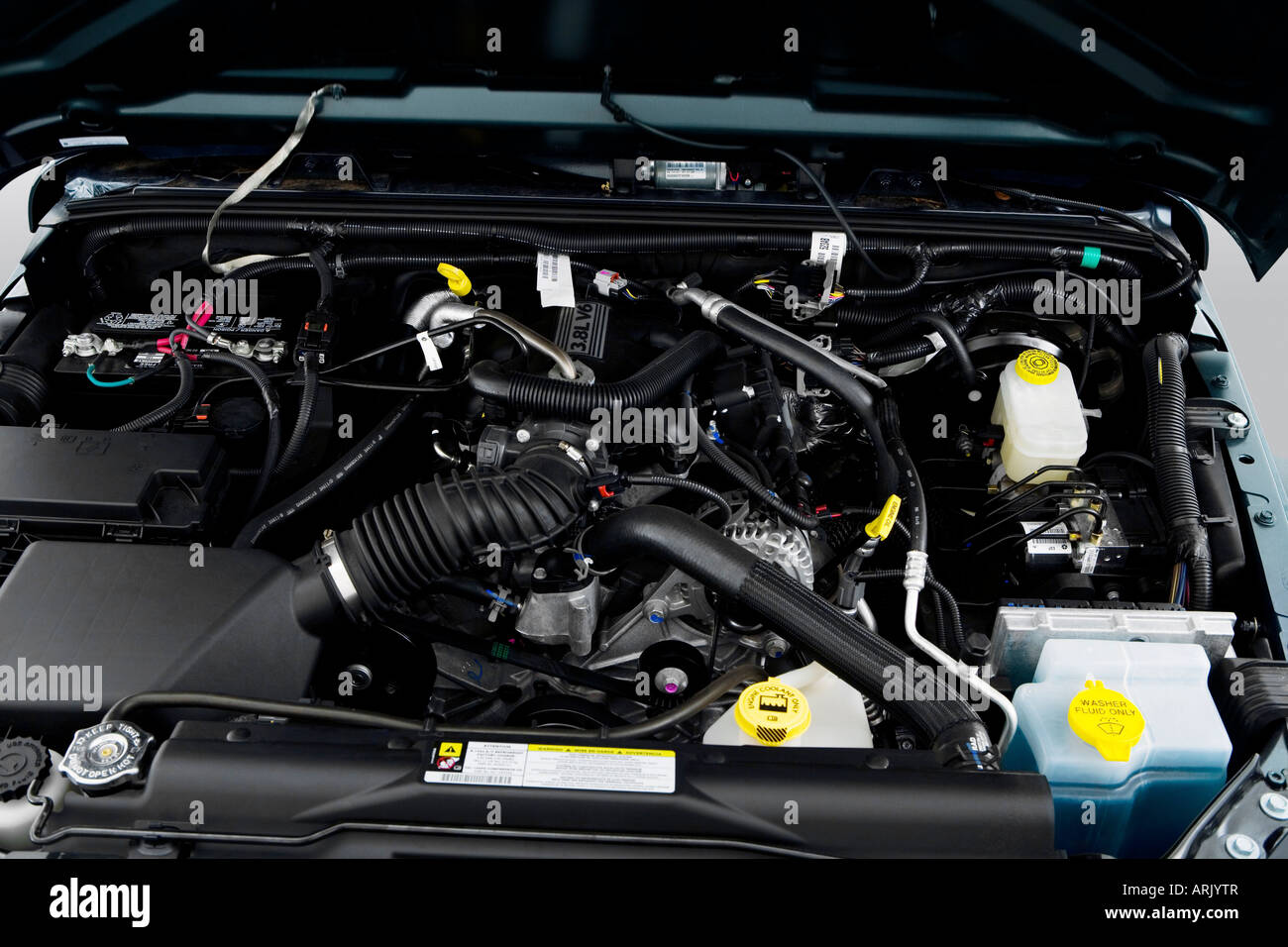 2008 Jeep Wrangler X in Blue - Engine Stock Photo - Alamy