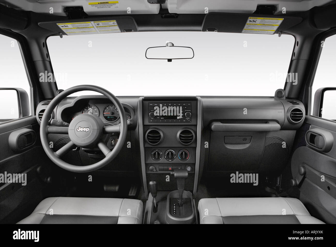 2008 Jeep Wrangler X in Blue - Dashboard, center console, gear shifter view  Stock Photo - Alamy