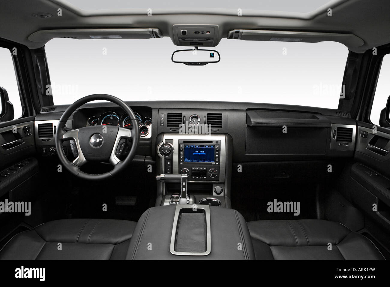 2008 Hummer H2 in Gray Dashboard, center console, gear shifter view