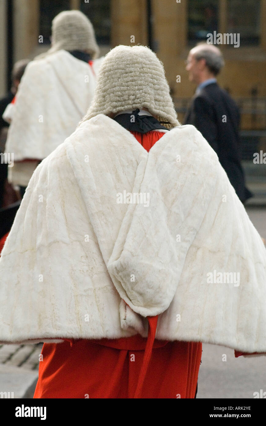 Lord Chancellors Breakfast, a High Court Judge walks from Westminster Abbey to the House of Lords at start of the new legal year London UK HOMER SYKES Stock Photo