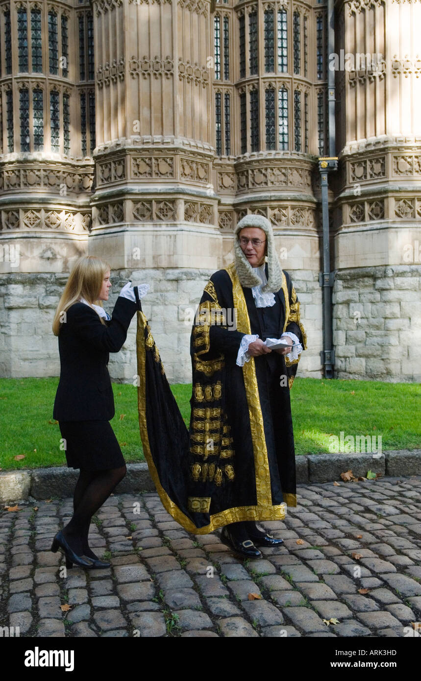 Lords Justices of Appeal Lord Chancellors Breakfast Judges walk from Westminster Abbey to the House of Lords. Central London 2006 2000s UK HOMER SYKES Stock Photo