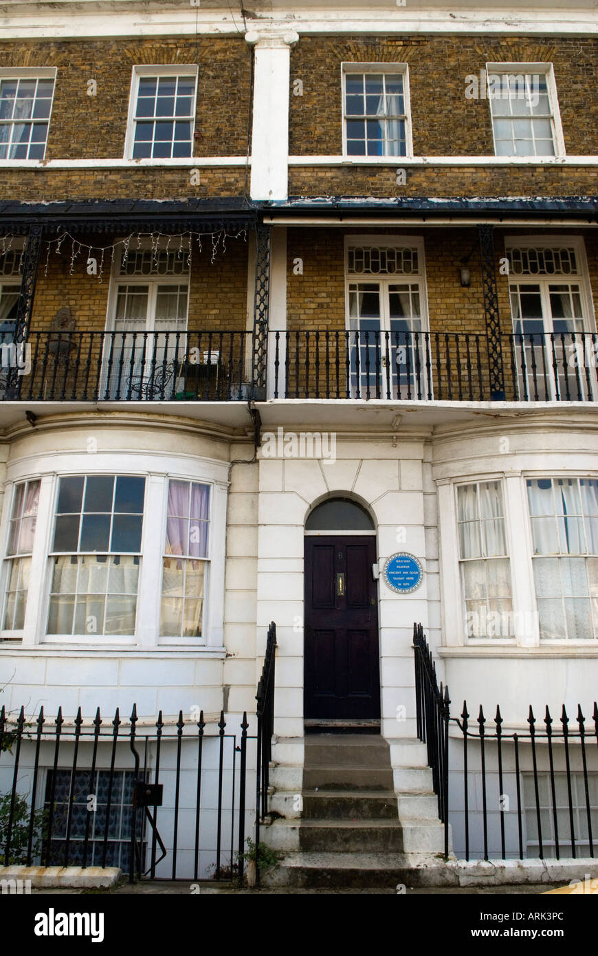 Vincent Van Gogh. Ramsgate Kent England Blue plaque  Van Gogh taught pupils to paint in this house in 1876 HOMER SYKES Stock Photo